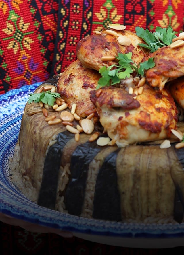 Eggplant Maqluba with Chicken